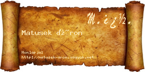Matusek Áron névjegykártya