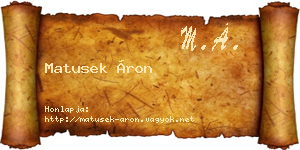 Matusek Áron névjegykártya